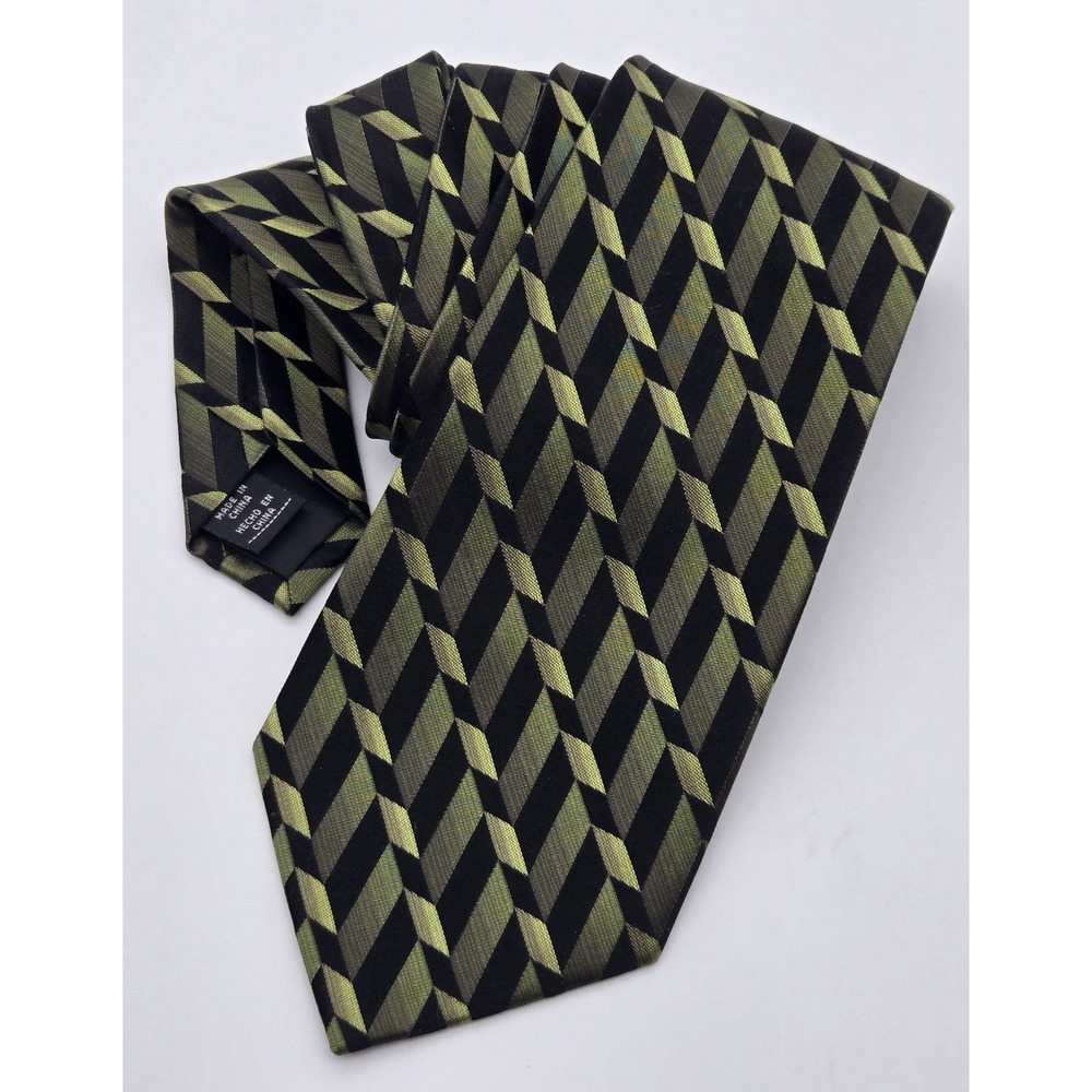 Arrow Silk Tie Mens Black Geometric Pattern Designer Dress Neckwear USA 59x3.5